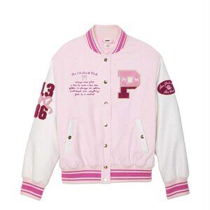 VS PINK x LoveShackFancy Boyfriend Varsity Jacket ALL NEW WITH TAGS ALL SIZES